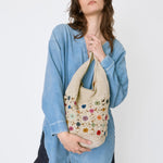 The Sak 120 Hobo - Hand Crochet - Natural Multi Flowers