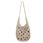 The Sak 120 Hobo - Hand Crochet - Natural Multi Flowers