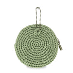 The Sak Circle Coin Pouch - Hand Crochet - Seafoam Stone Heart