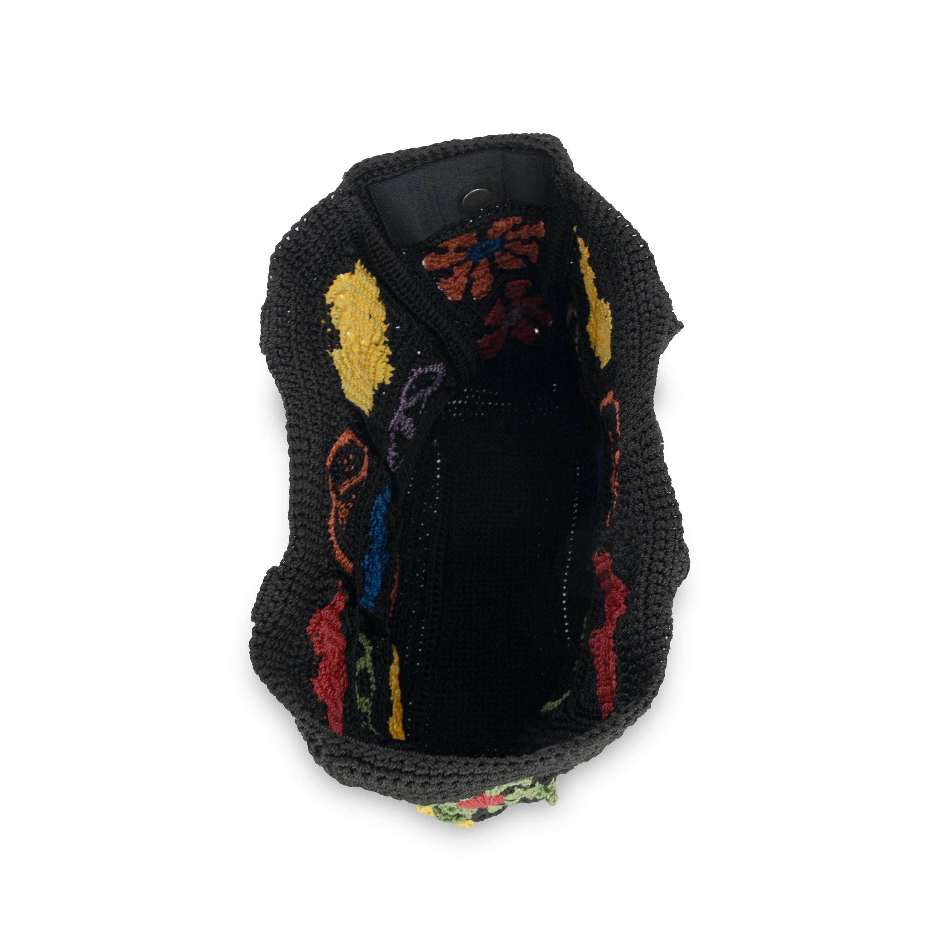 The Sak Lanie Market Tote - Hand Crochet - Black Peace And Love