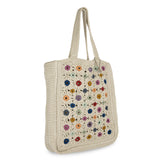 The Sak Lanie Market Tote - Hand Crochet - Natural Multi Flowers