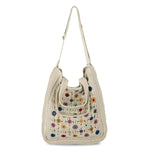 The Sak Lanie Market Tote - Hand Crochet - Natural Multi Flowers