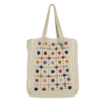 The Sak Lanie Market Tote - Hand Crochet - Natural Multi Flowers