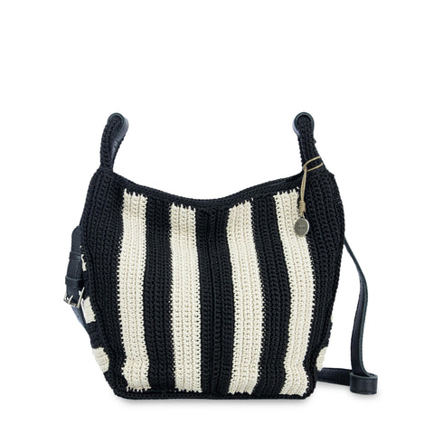 The Sak Los Feliz Crossbody - Hand Crochet - Black Stripe