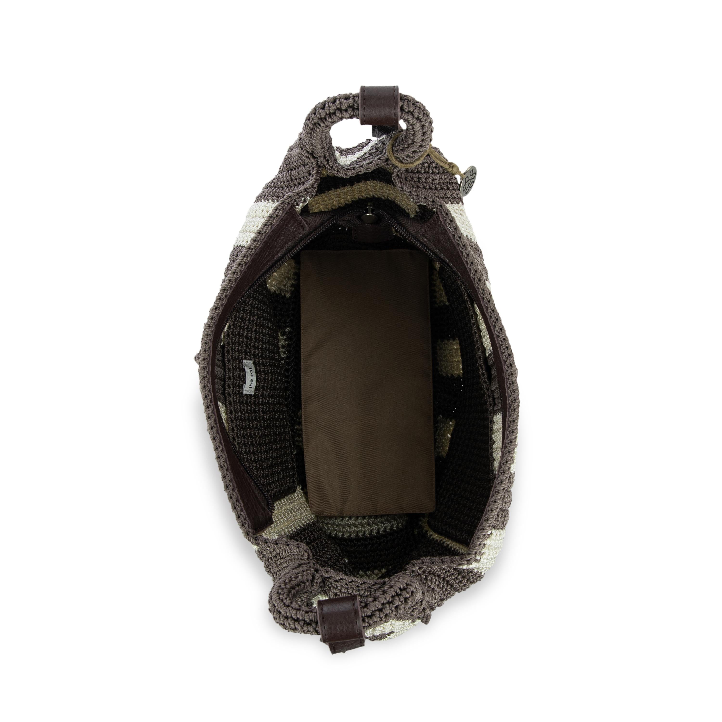 The Sak Los Feliz Crossbody - Hand Crochet - Mushroom Stripe