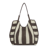 The Sak Los Feliz Large Tote - Hand Crochet - Mushroom Stripe