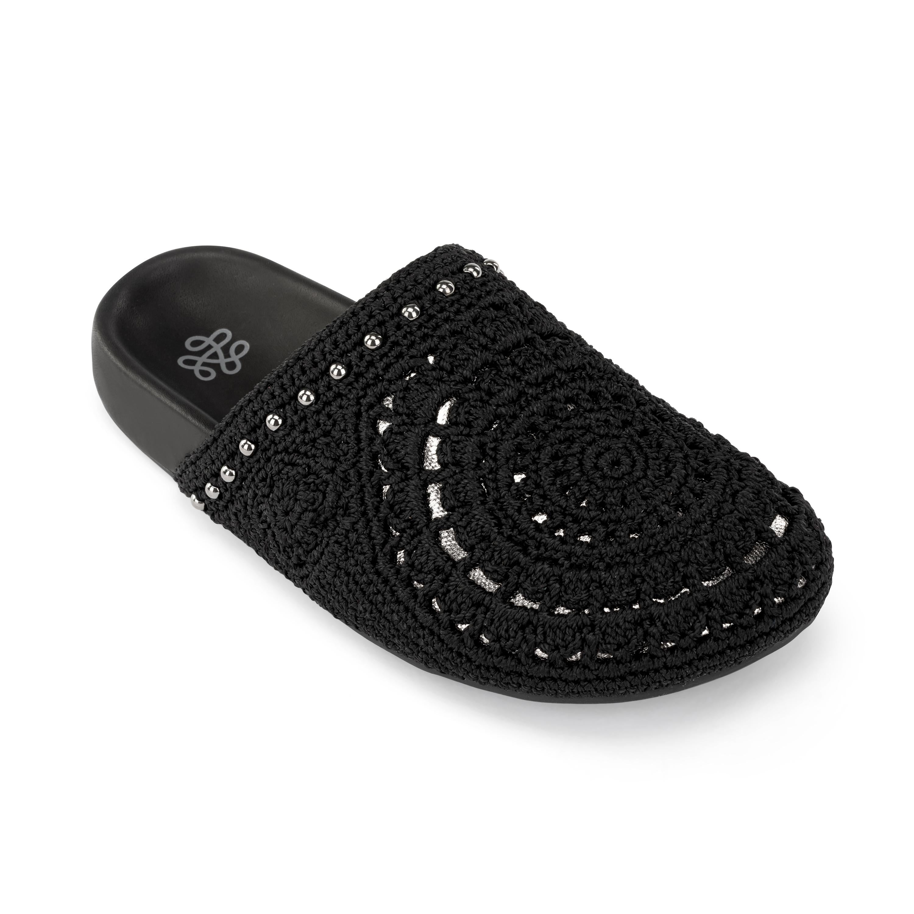 The Sak Bolinas Clog - Hand Crochet - Black Medallion