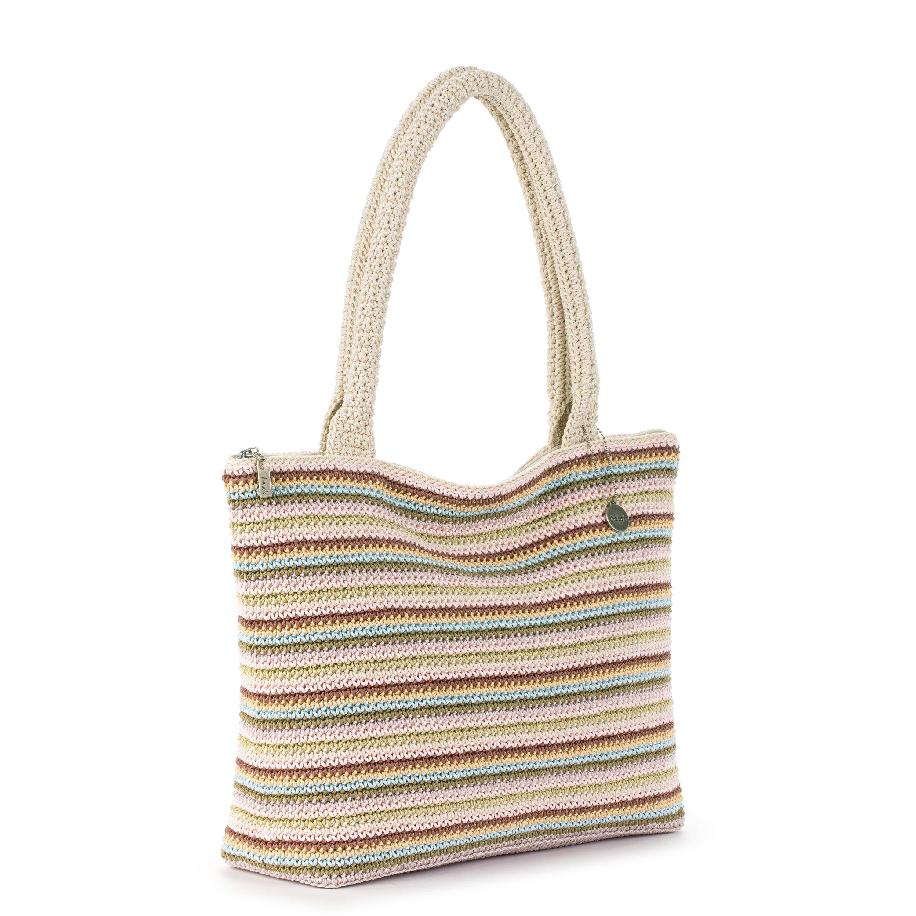 The Sak Crafted Classic Carryall - Hand Crochet - Pink Multi Stripe