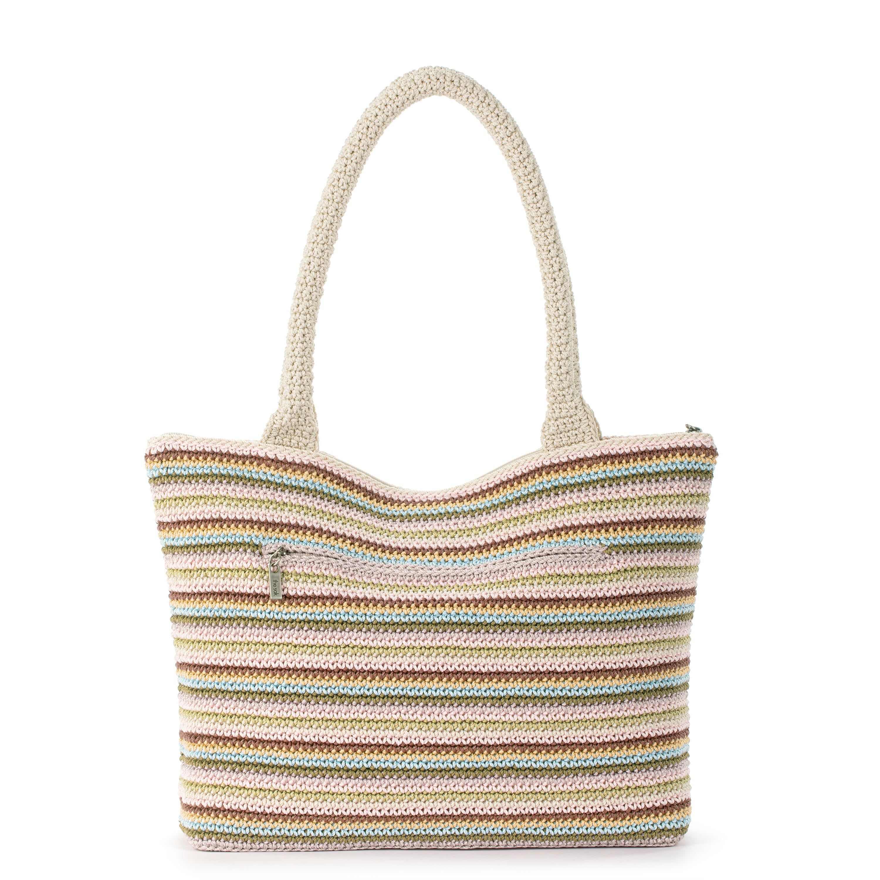 The Sak Crafted Classic Carryall - Hand Crochet - Pink Multi Stripe
