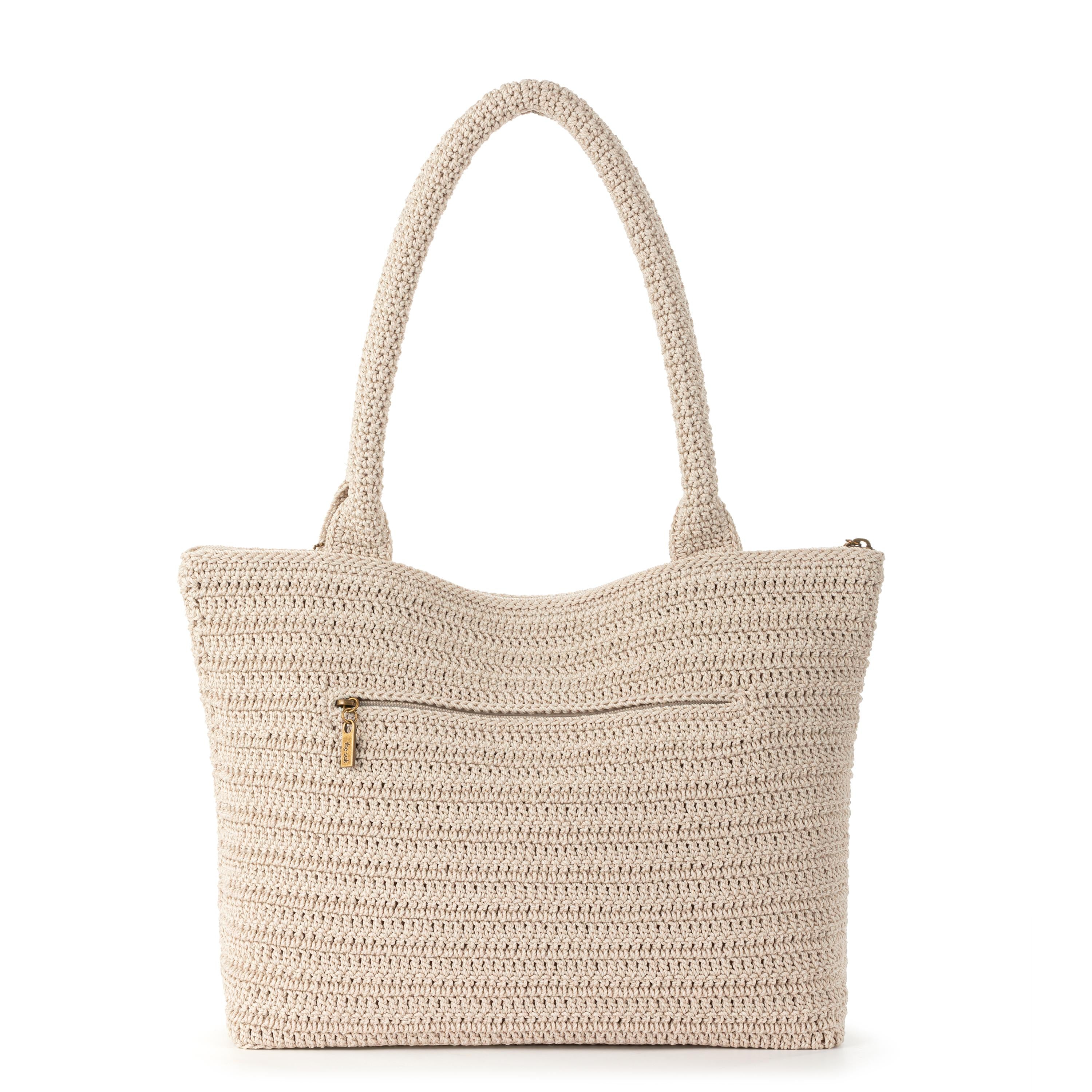 The Sak Crafted Classic Carryall - Hand Crochet - Flower Ecru