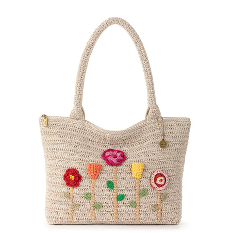 The Sak Crafted Classic Carryall - Hand Crochet - Flower Ecru