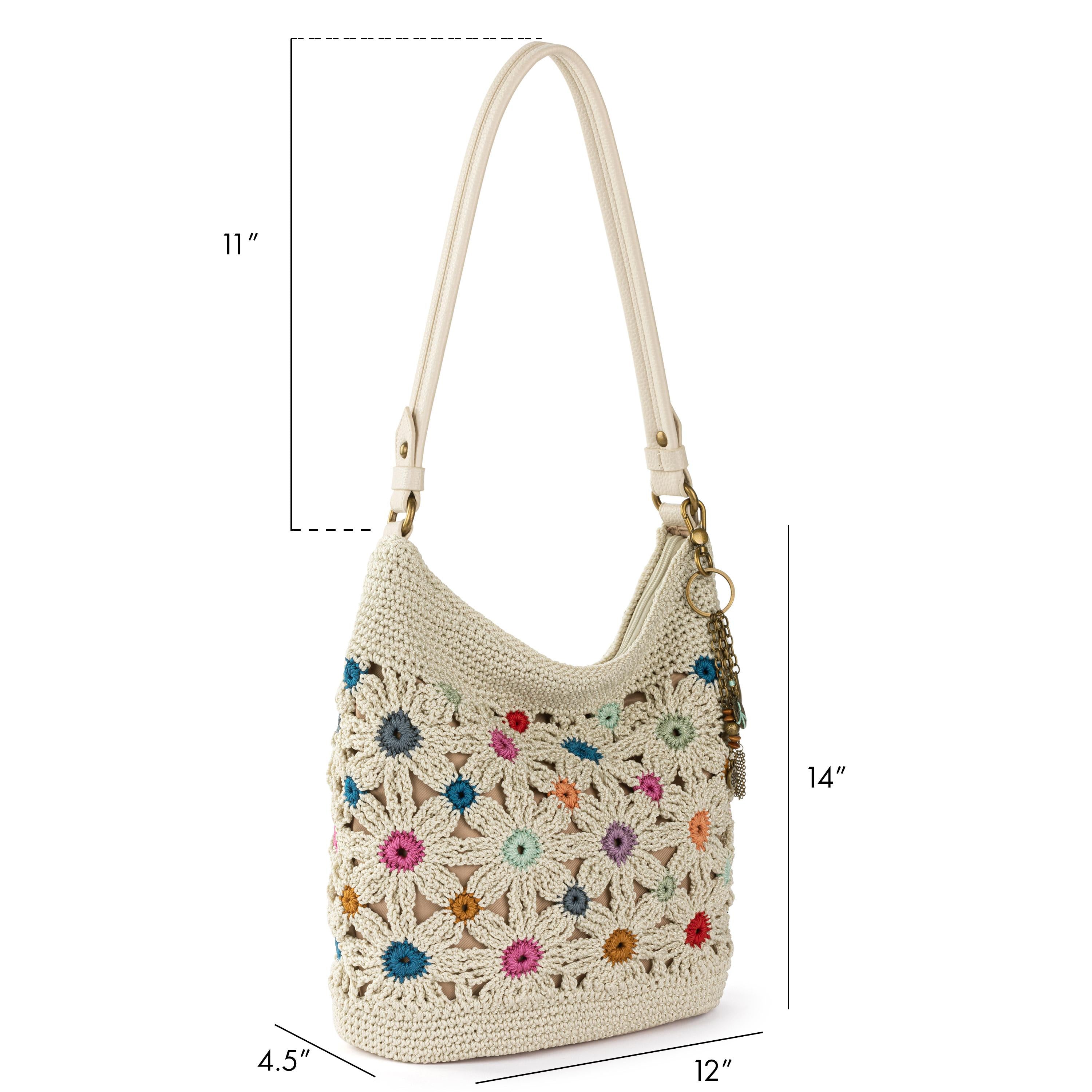 The Sak Sequoia Hobo - Hand Crochet - Natural Multi Flowers