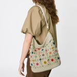 The Sak Sequoia Hobo - Hand Crochet - Natural Multi Flowers