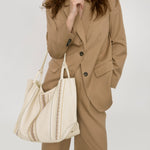 The Sak Los Feliz Large Tote - Leather - Stone Neutral Seminyak
