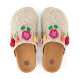 The Sak Bolinas Clog - Hand Crochet - Flower Ecru