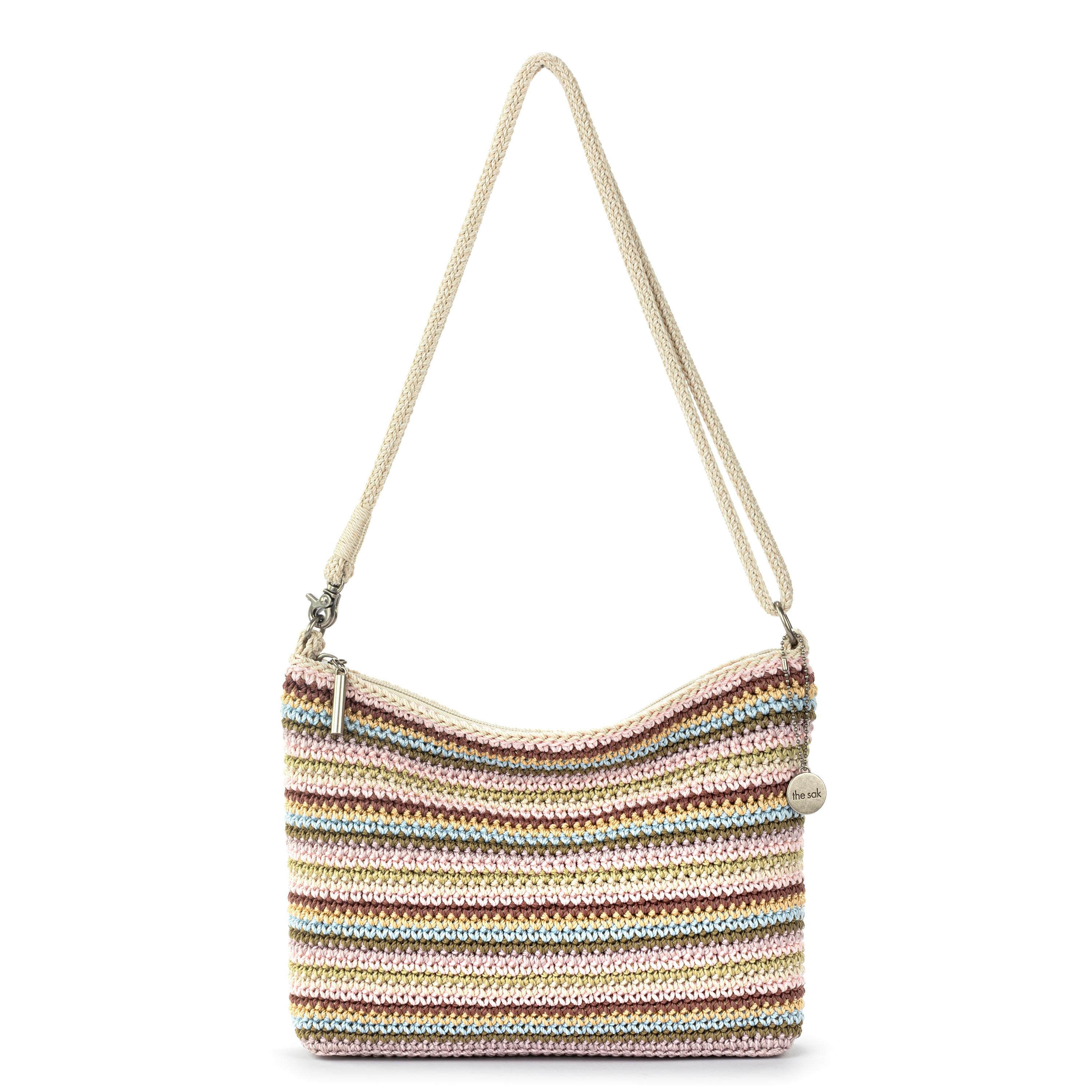 The Sak Lumi Crossbody - Hand Crochet - Pink Multi Stripe