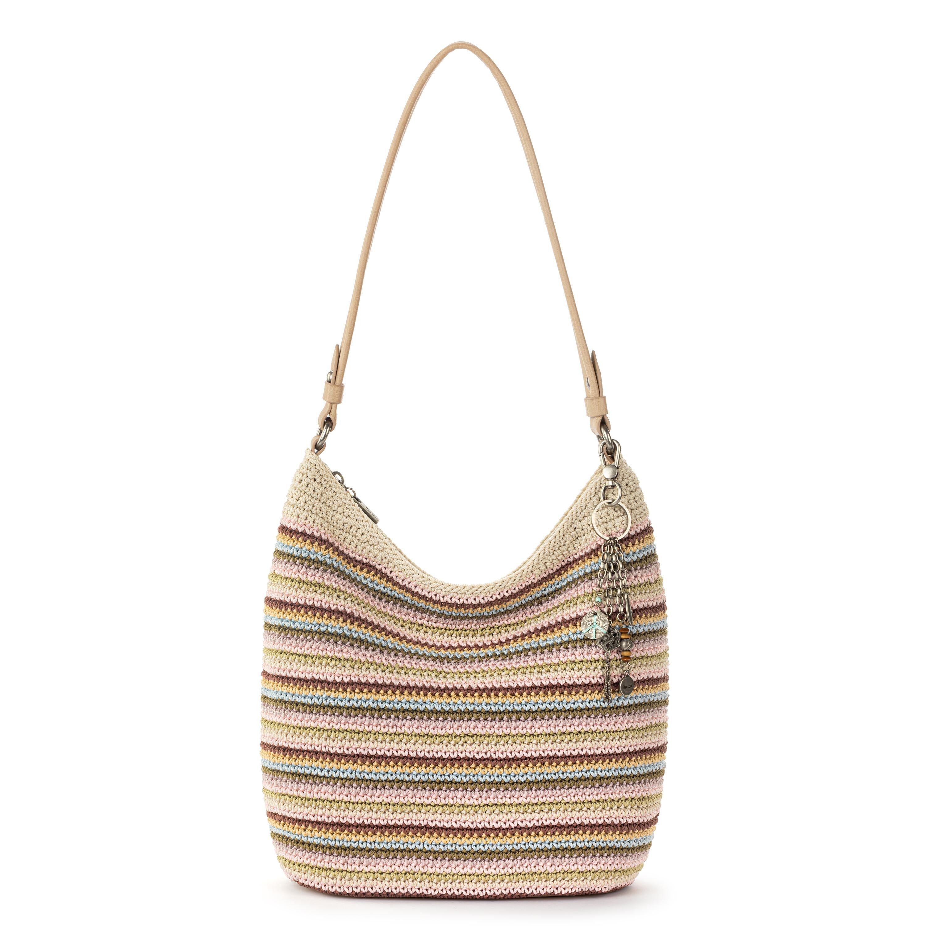 The Sak Sequoia Hobo - Hand Crochet - Pink Multi Stripe