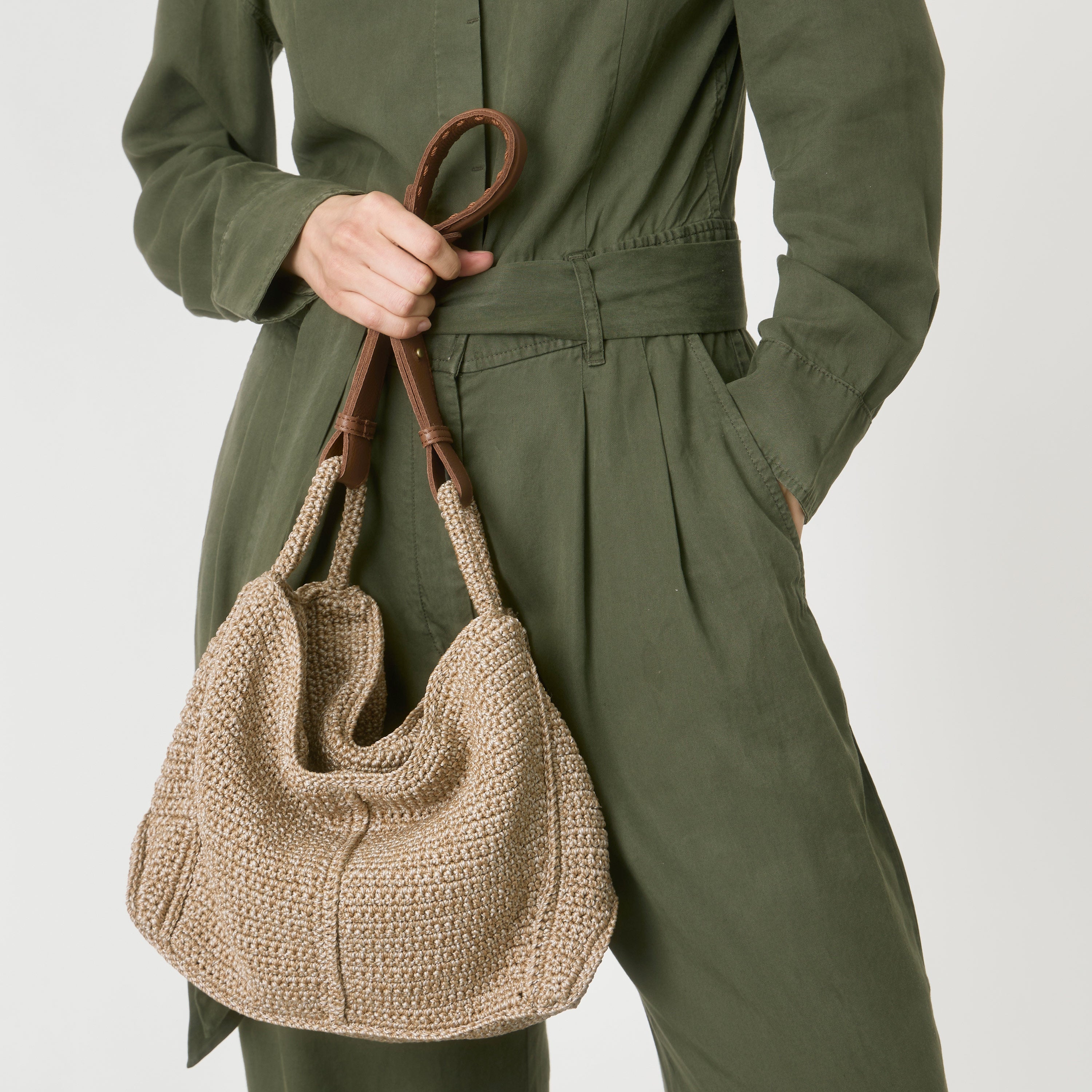 The Sak Los Feliz Hobo - Hand Crochet - Bamboo Static
