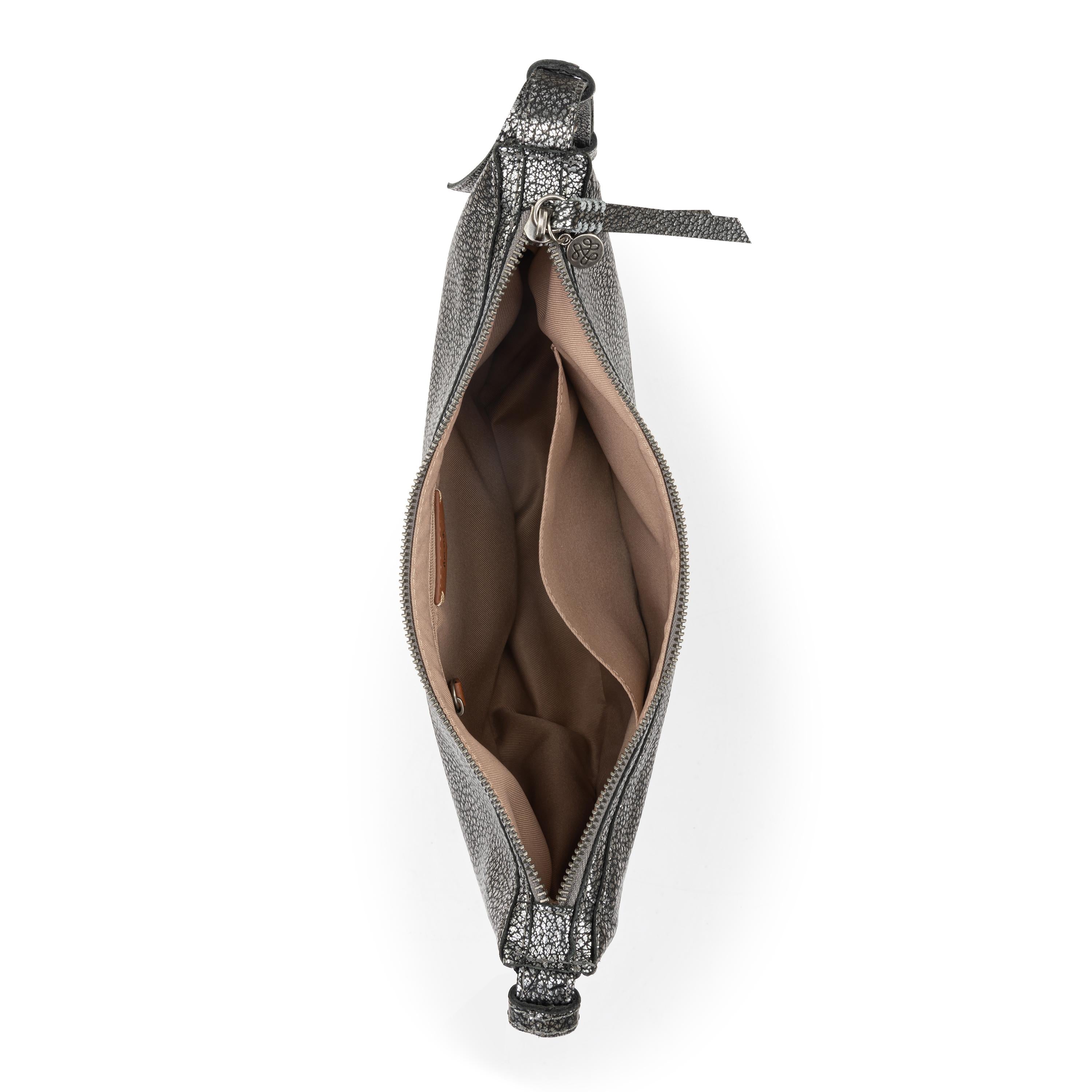 The Sak Tess Shoulder Bag - Leather - Dark Silver