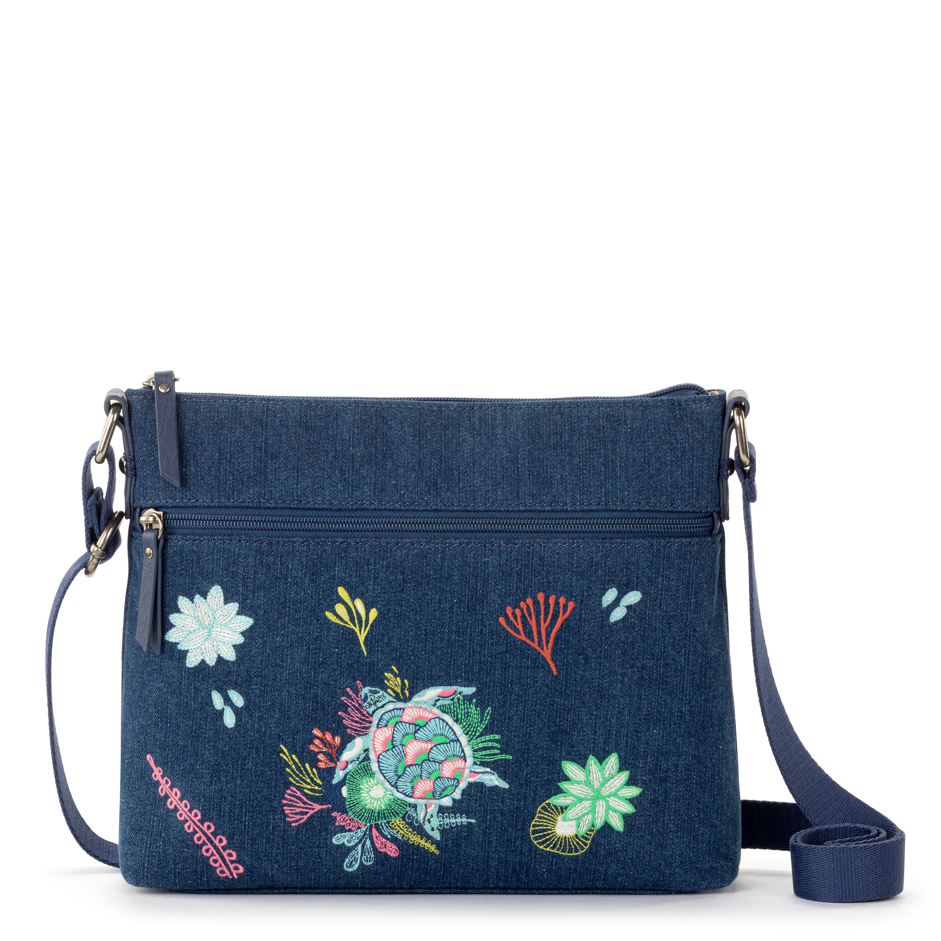 The Sak Basic Crossbody - Denim - Reef Seascape Embroidery