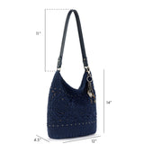 The Sak Sequoia Hobo - Hand Crochet - Denim Medallion