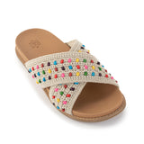 The Sak Penelope Sandal - Hand Crochet - Ecru Multi Beads
