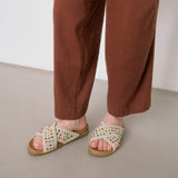 The Sak Penelope Sandal - Hand Crochet - Ecru Multi Beads