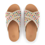 The Sak Penelope Sandal - Hand Crochet - Ecru Multi Beads