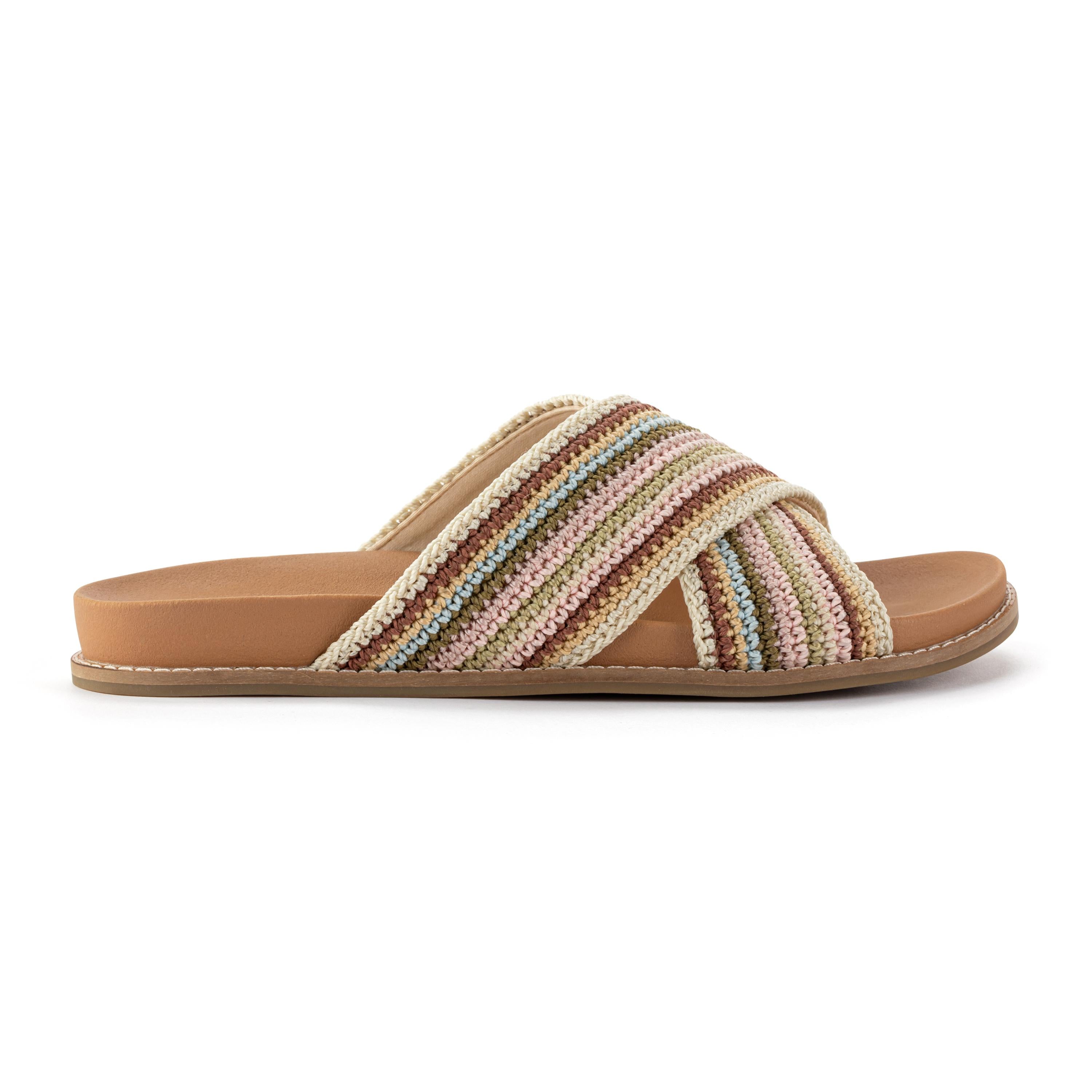 The Sak Penelope Sandal - Hand Crochet - Pink Multi Stripe