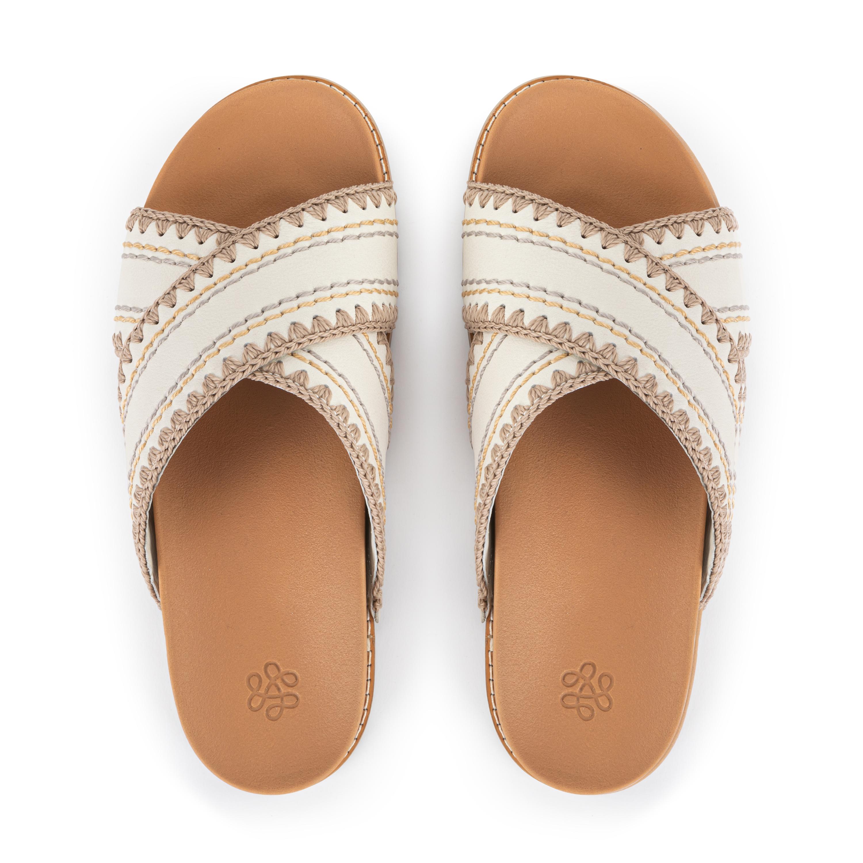 The Sak Penelope Sandal - Leather - Stone Neutral Seminyak