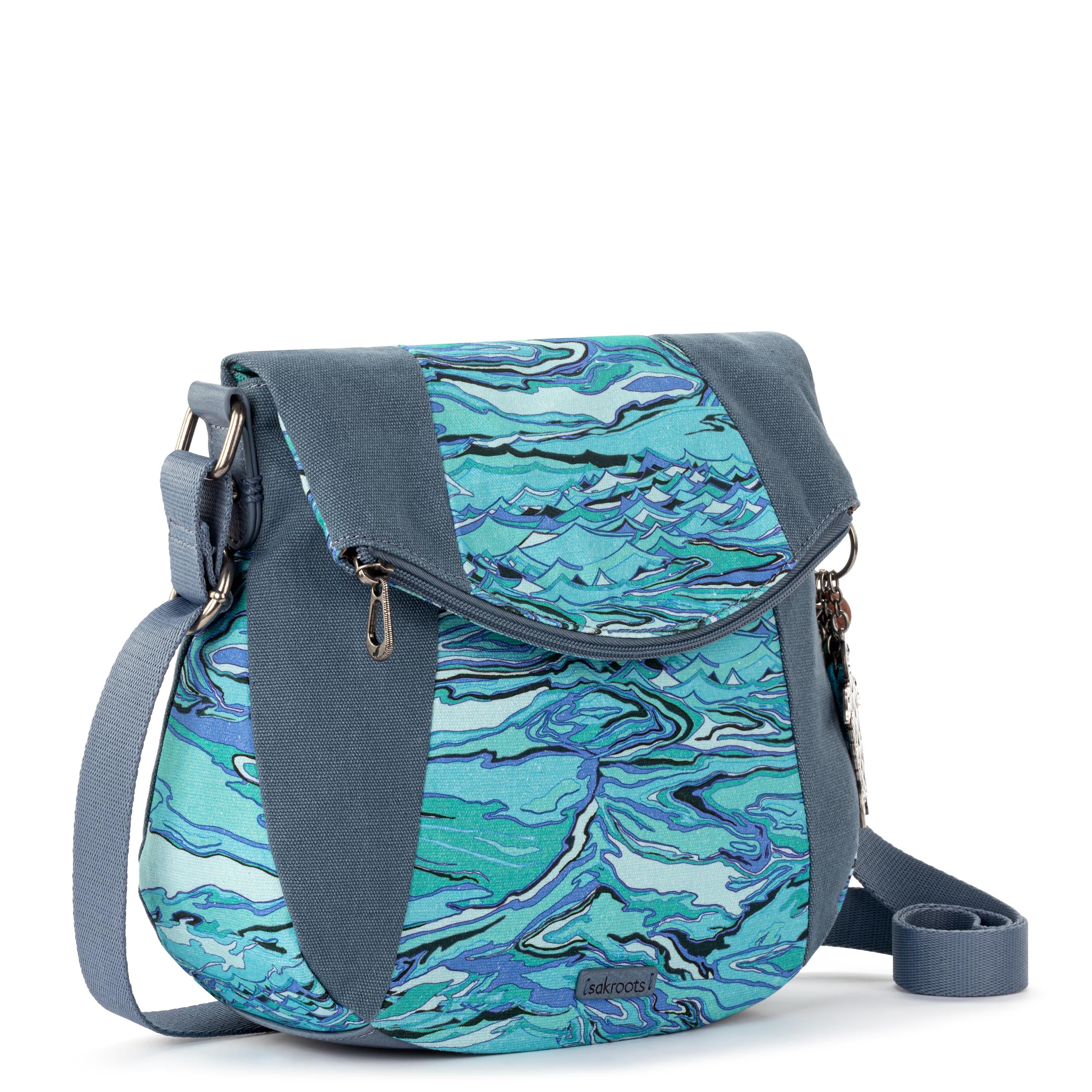 Sakroots Foldover Crossbody - Canvas - Reef Water Nation