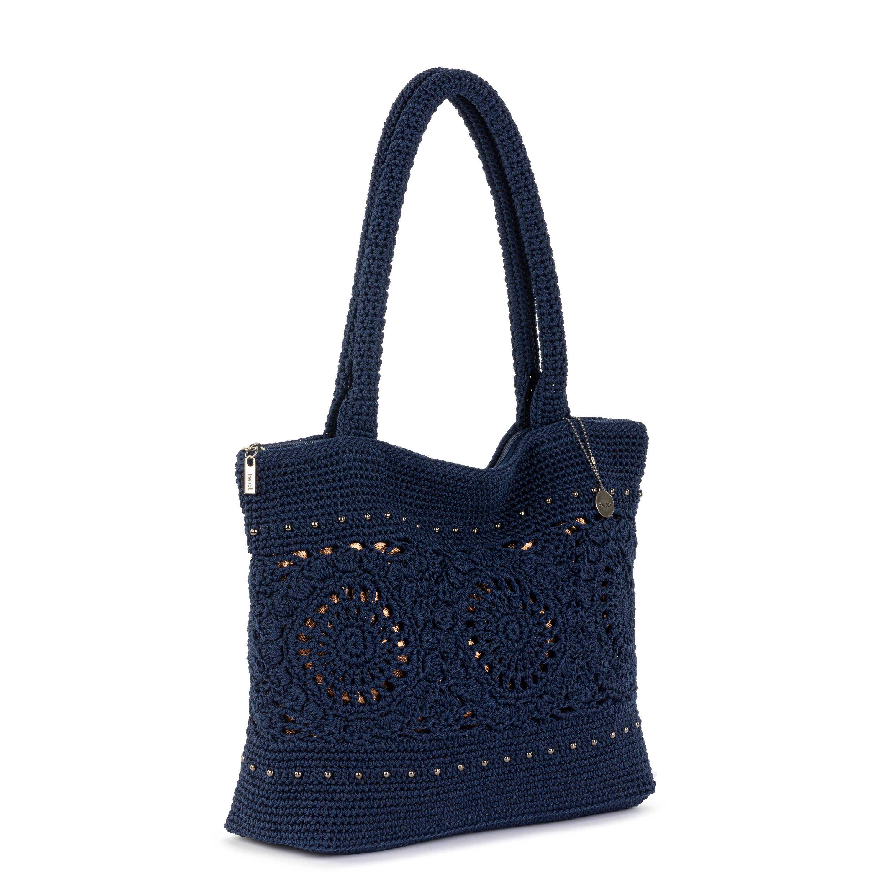 The Sak Crafted Classic Carryall - Hand Crochet - Denim Medallion
