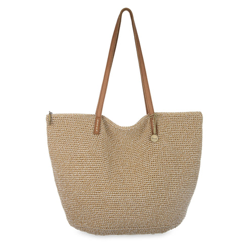 The Sak Faye Large Tote - Hand Crochet - Bamboo Static