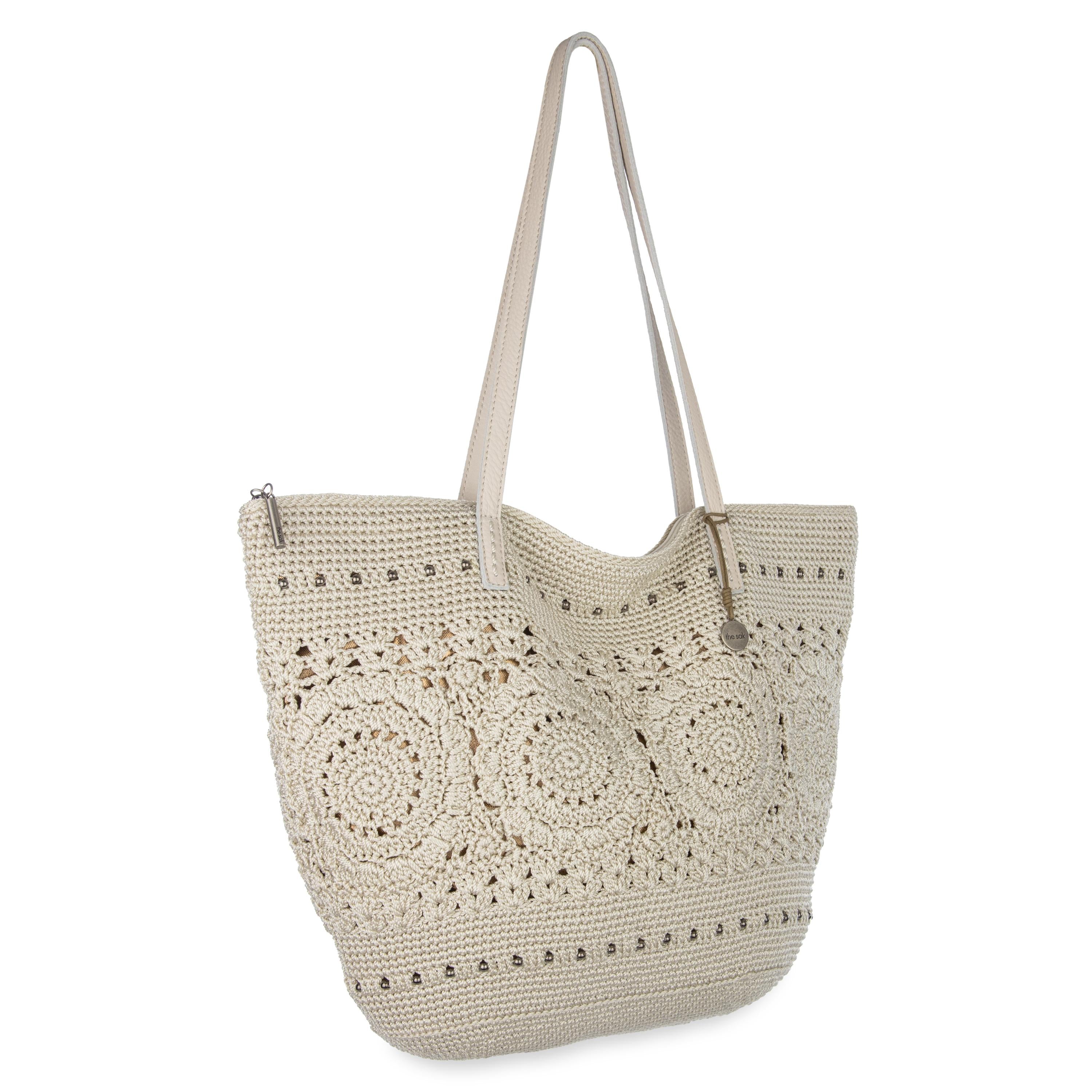 The Sak Faye Large Tote - Hand Crochet - Natural Medallion