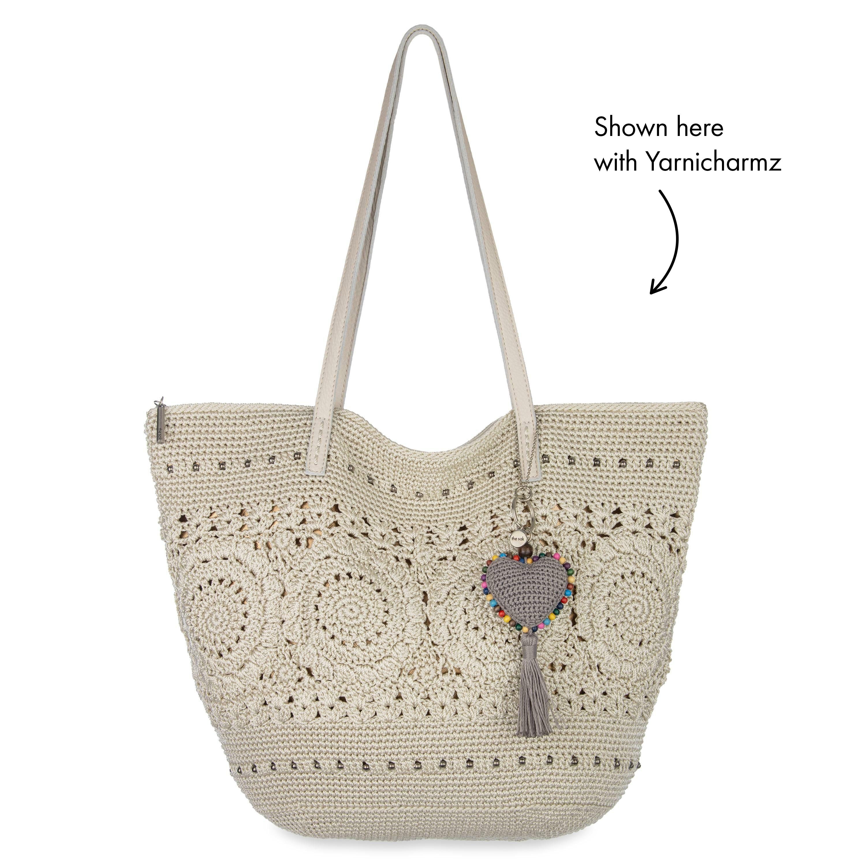 The Sak Faye Large Tote - Hand Crochet - Natural Medallion