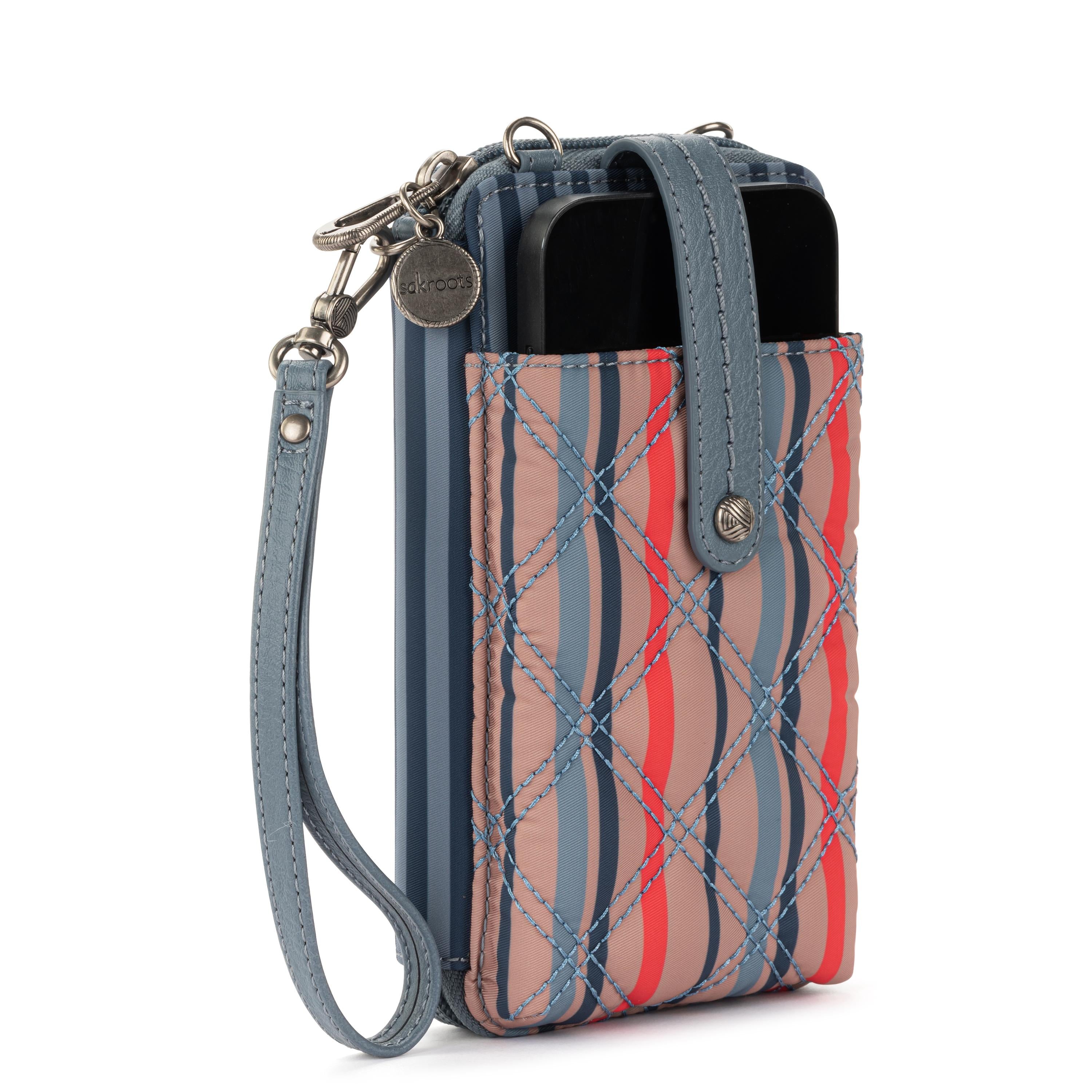 Sakroots Salinas Smartphone Wallet - EcoTwill - Vintage Multi Stripe Diamond Quilted