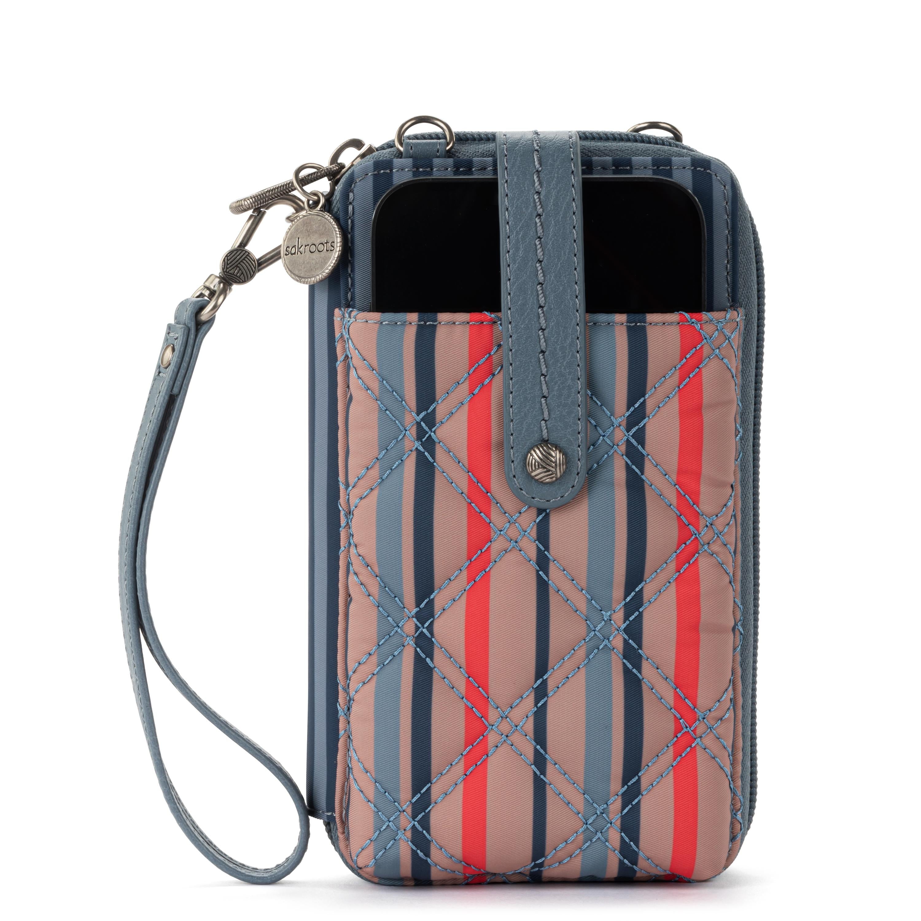 Sakroots Salinas Smartphone Wallet - EcoTwill - Vintage Multi Stripe Diamond Quilted