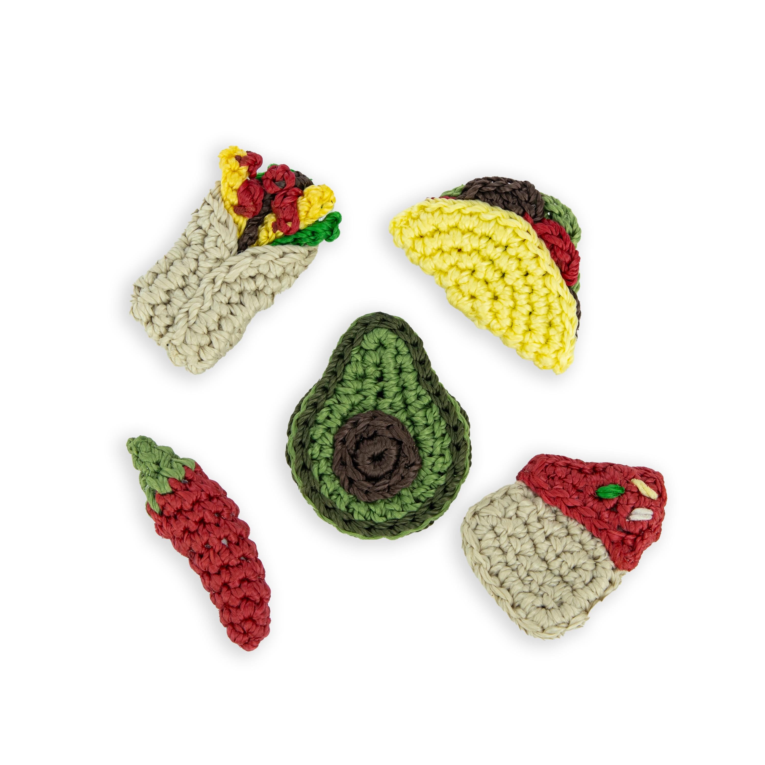 The Sak Yarnicharmz 5 Pack - Hand Crochet - Mexican Food