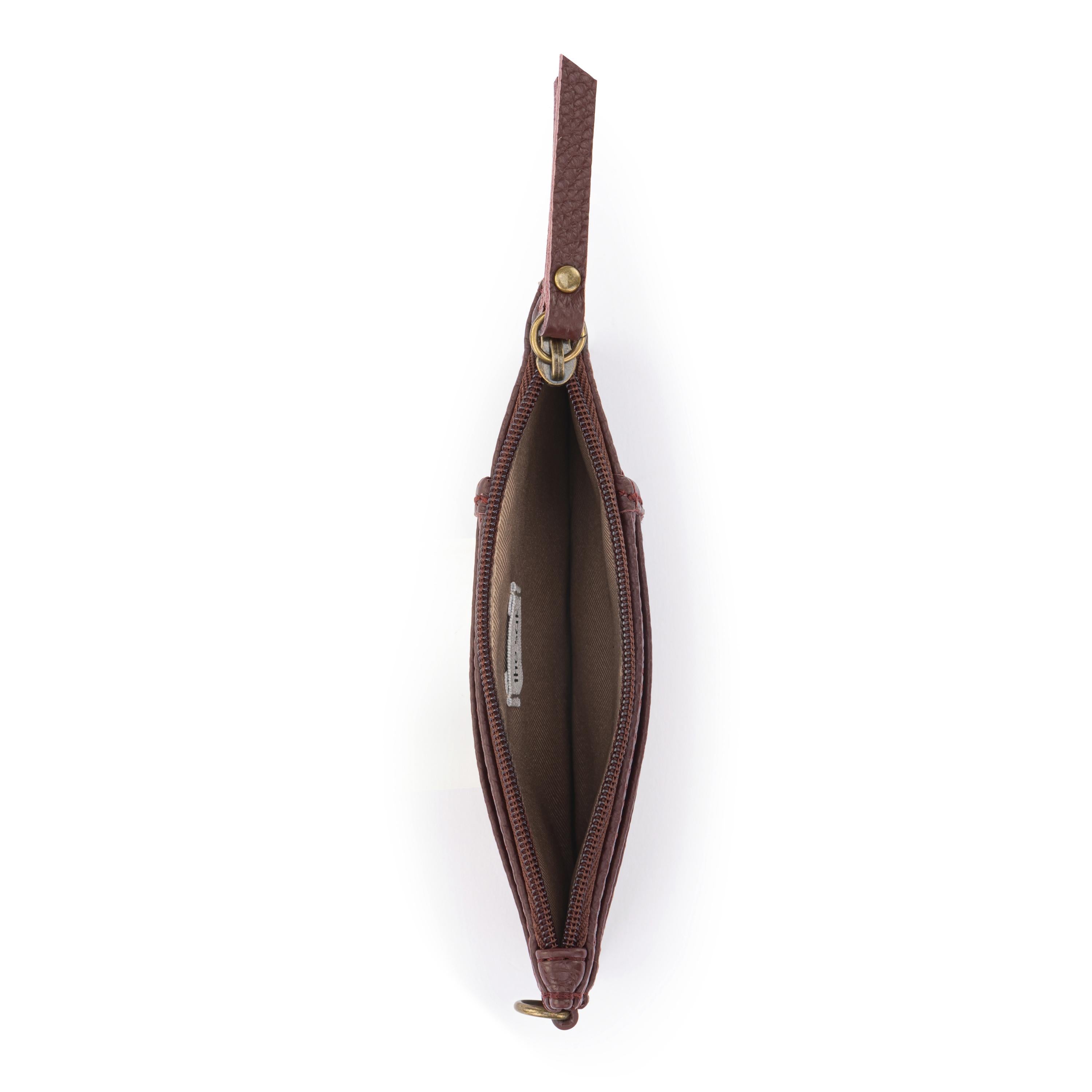 The Sak Iris Card Wristlet - Leather - Mahogany
