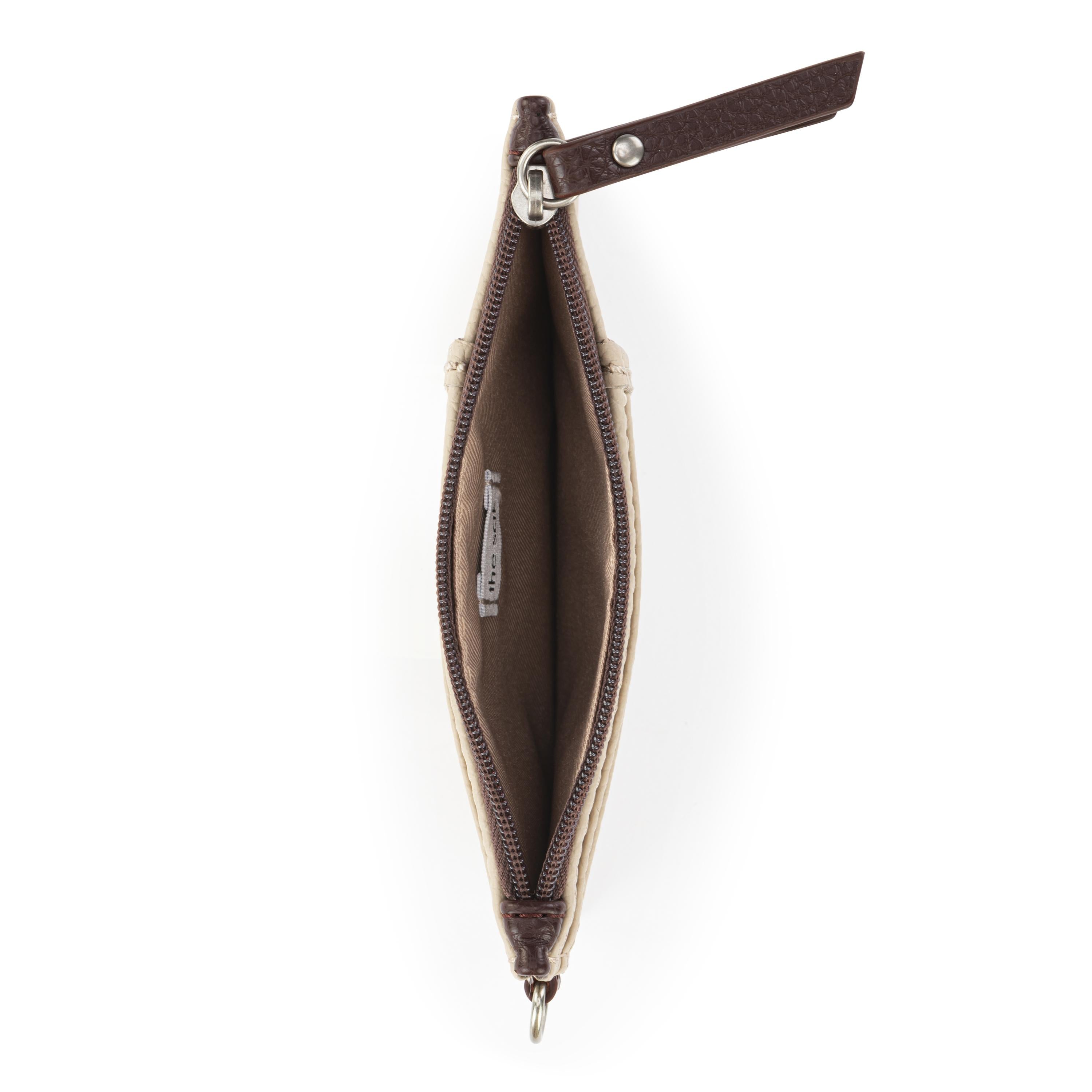The Sak Iris Card Wristlet - Leather - Sand Mahogany