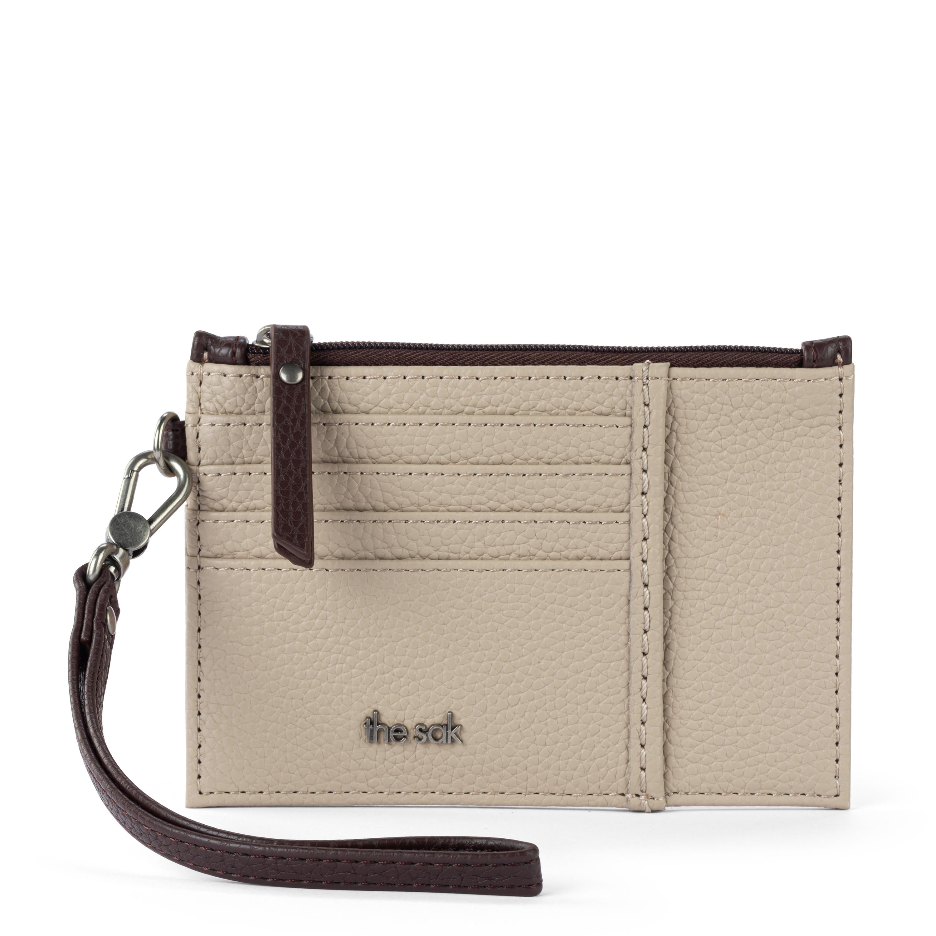 The Sak Iris Card Wristlet - Leather - Sand Mahogany