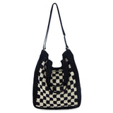 The Sak Lanie Market Tote - Hand Crochet - Black Check