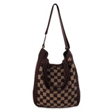 The Sak Lanie Market Tote - Hand Crochet - Brown Check