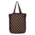 The Sak Lanie Market Tote - Hand Crochet - Brown Check