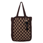 The Sak Lanie Market Tote - Hand Crochet - Brown Check
