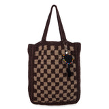The Sak Lanie Market Tote - Hand Crochet - Brown Check