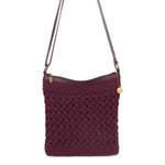 The Sak Lucia Crossbody - Hand Crochet - Black Cherry Cozy Weave