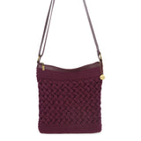 The Sak Lucia Crossbody - Hand Crochet - Black Cherry Cozy Weave