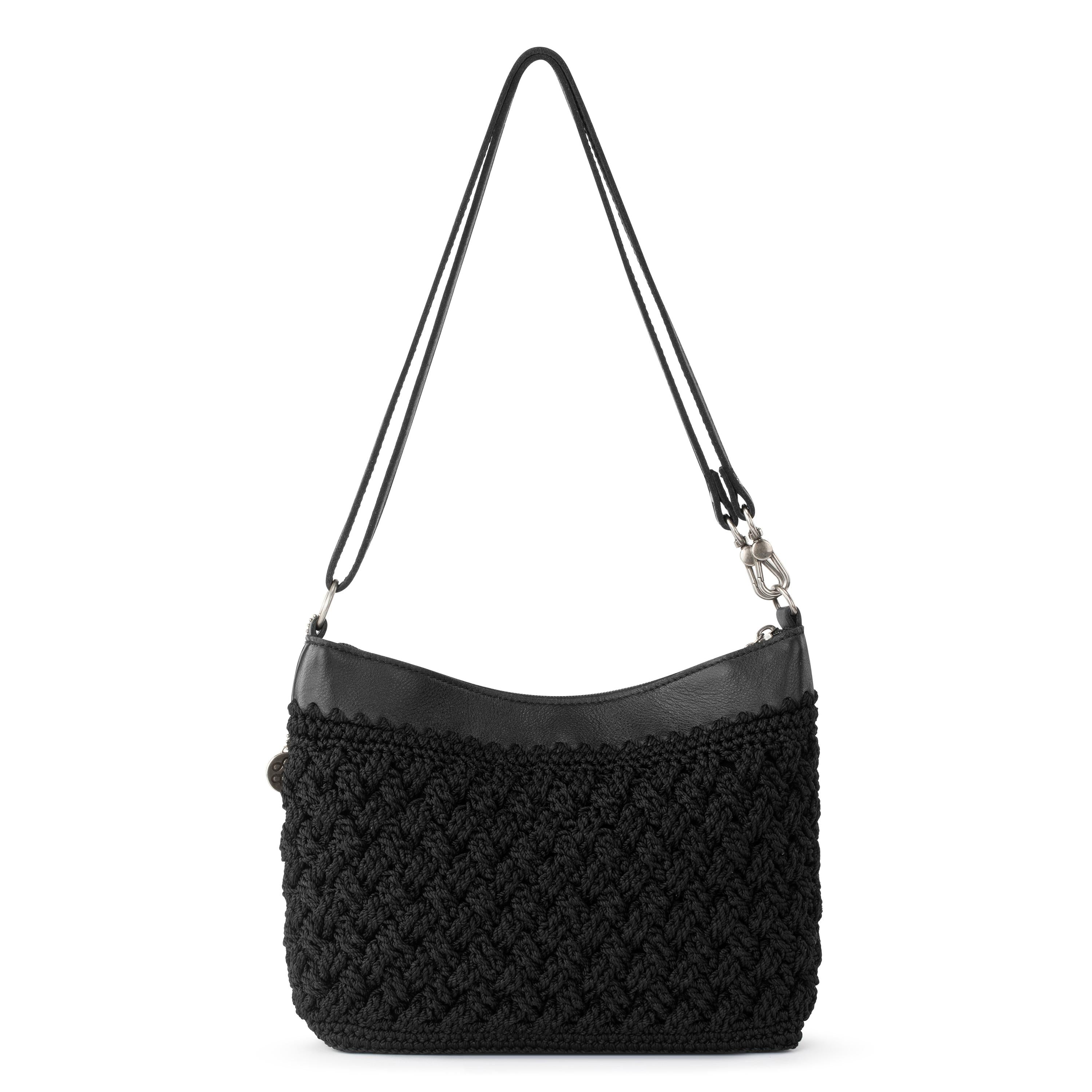 The Sak Lumi Crossbody - Hand Crochet - Black Cozy Weave