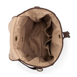 The Sak Sayulita Backpack - Hand Crochet - Brown Check
